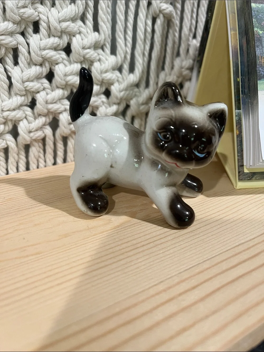 Porcelain Siamese Cat Figurine Set - Vintage 1960s Era